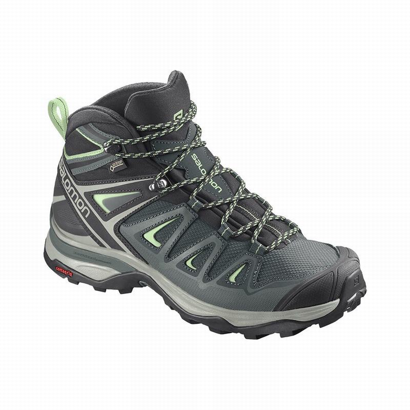 SALOMON X ULTRA 3 MID GORE-TEX Philippines - Women's Hiking Boots - Green | 504296-AEC